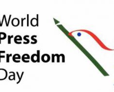Unesco banner on World Press Freedom Day