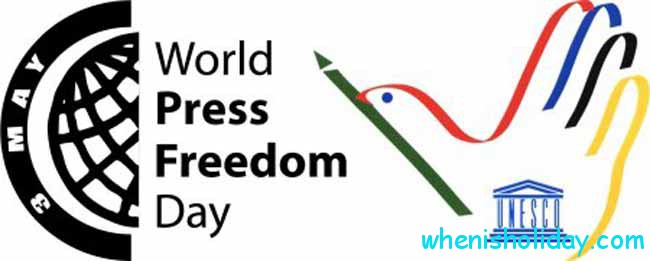 Unesco-Banner am Welttag der Pressefreiheit