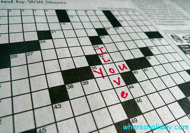 Crossword Puzzle with "I Love You"