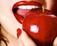 Eating A Red Apple