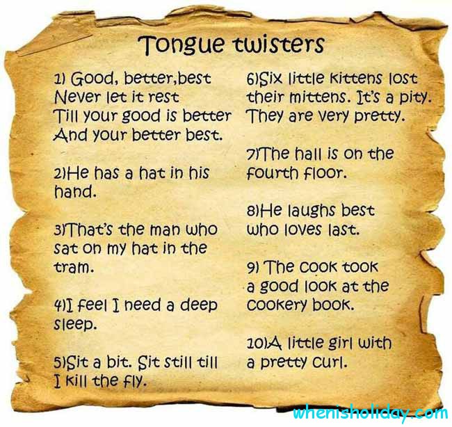 10 Popular Tongue Twisters