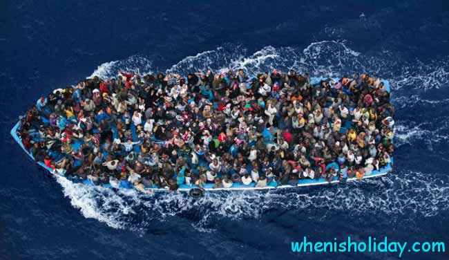 Migranten auf einem Boot