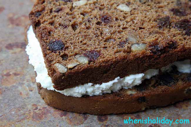 Date Nut Bread with cream cheese