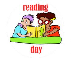 Boy and girl Reading a book