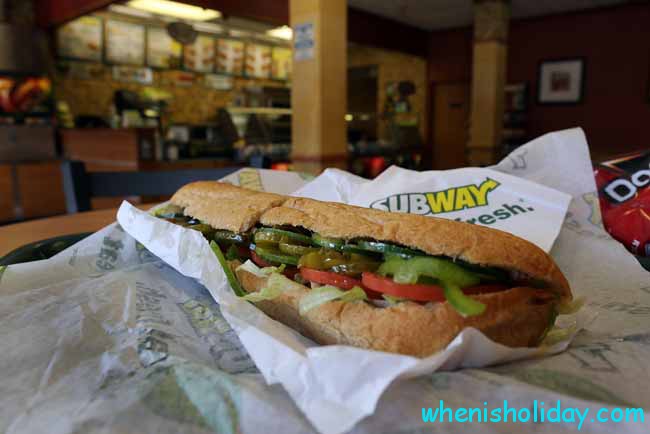 Sub Sandwich Ready to Be Eaten