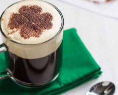 Irish Coffee with shamrock