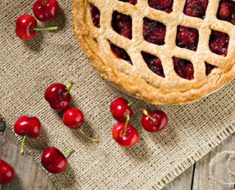 Pie and cherries