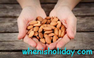 Almond in hands