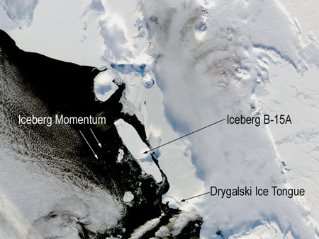 The largest known iceberg is B-15