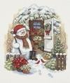Set of diamond mosaic with rhinestones Winter Christmas Snowman