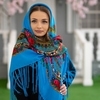 Ukrainian folk woolen scarf Flowers of Ukraine