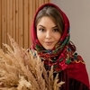 Ukrainian national woolen shawl Fields of Ukraine is red