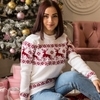 Knitted women's New Year's Christmas sweater - jumper