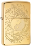 Lighter Zippo Tiger and Dragon Design Golden